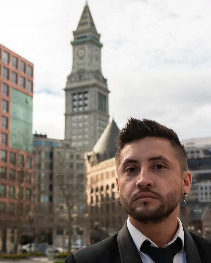 Nicko Guerrero in a bright street portrait